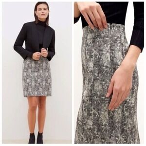 MM LaFleur The Noho Pencil Skirt Crackle Black White Women Sz 16 Career Comfort